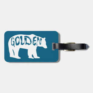Golden Colorado Bear Luggage Tag