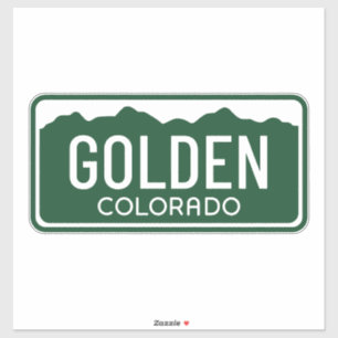 Golden Colorado Green License Plate Sticker