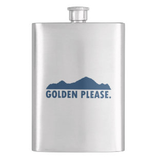 Golden Colorado Please Hip Flask