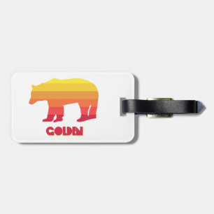 Golden Colorado Rainbow Bear Luggage Tag