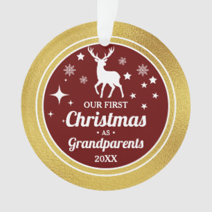 Golden Colour Grandparent's First Christmas  Ornament