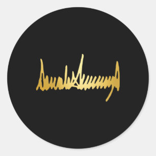 Golden Colour Signature 48th President 4thof July Classic Round Sticker