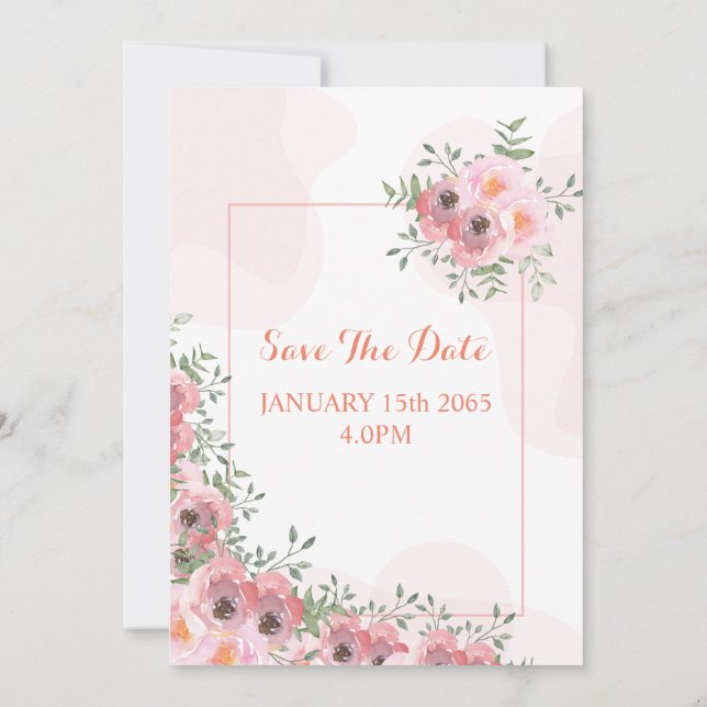 Golden Colour Simple wedding invitation card (Back)