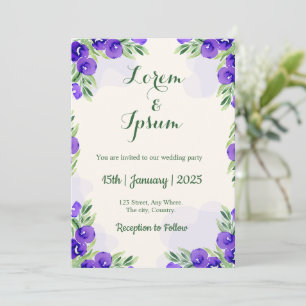 Golden Colour Simple wedding invitations card