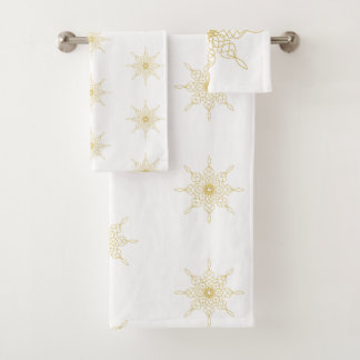 Golden Compass Star  Bath Towel Set