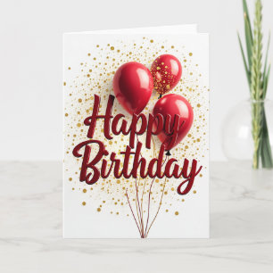 Golden Confetti Birthday Card