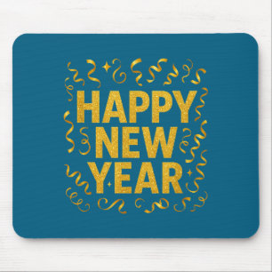 Golden Confetti - New Year's Eve Happy New Year  Mouse Mat