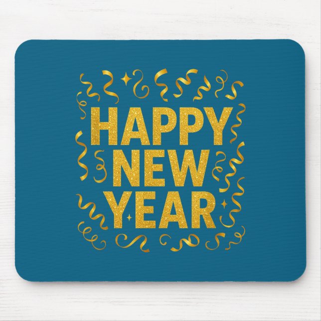 Golden Confetti - New Year's Eve Happy New Year  Mouse Mat (Front)