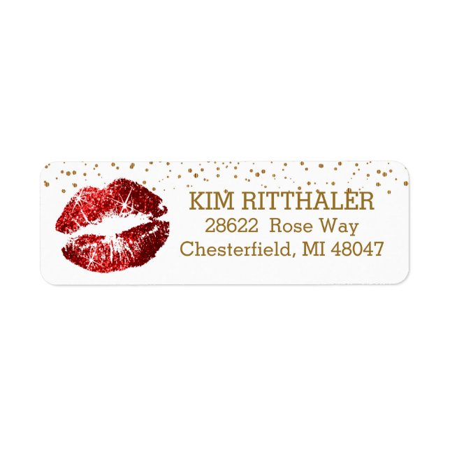 Golden Confetti & Red Lips- Address (Front)