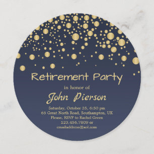 Golden confetti Retirement Party Invitation