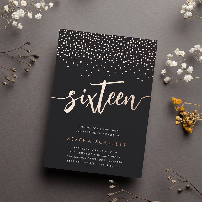 Golden Confetti Sweet Sixteen Birthday Party (Creator Uploaded)