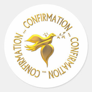 Golden Confirmation and Holy Spirit Classic Round Sticker