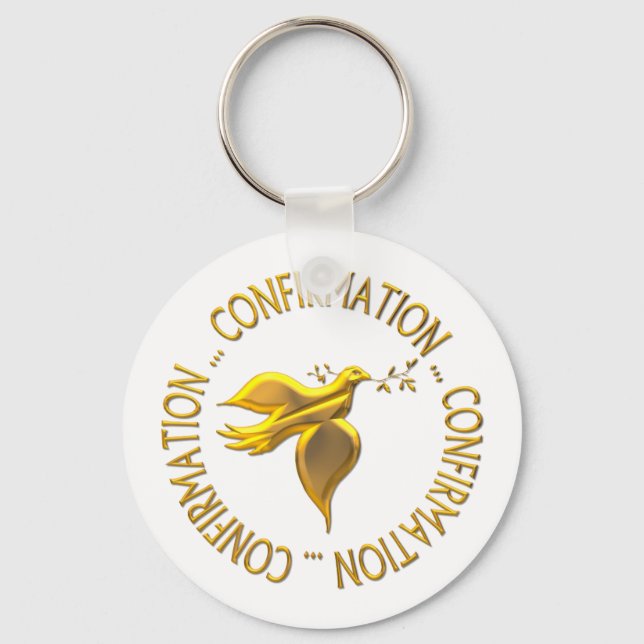 Golden Confirmation and Holy Spirit Key Ring (Front)