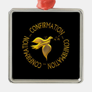 Golden Confirmation and Holy Spirit Metal Tree Decoration