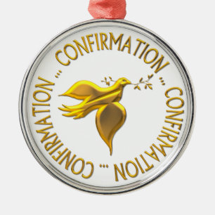 Golden Confirmation and Holy Spirit Metal Tree Decoration