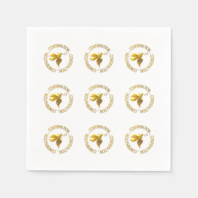 Golden Confirmation and Holy Spirit Napkin (Front)
