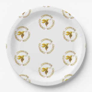 Golden Confirmation and Holy Spirit Paper Plate