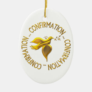 GOLDEN CONFIRMATION & HOLY SPIRIT CERAMIC TREE DECORATION