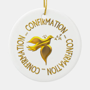 GOLDEN CONFIRMATION & HOLY SPIRIT CERAMIC TREE DECORATION
