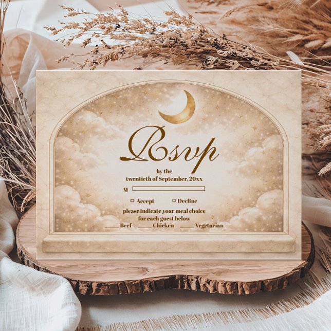 Golden Constellation Quinceañera RSVP Card (Creator Uploaded)