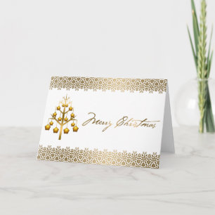 Golden Contemporary Christmas Holiday Card