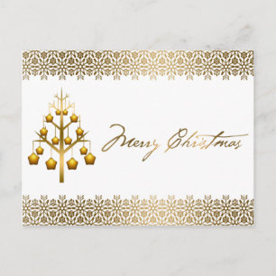 Golden Contemporary Christmas Holiday Postcard