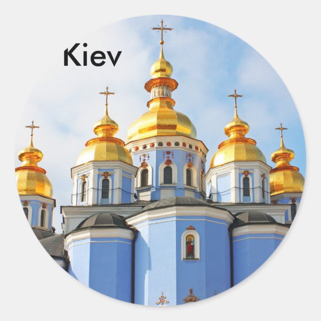 Golden copes of in cathedral in Kiev, Kiev Classic Round Sticker (Front)