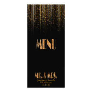 Golden Copper Star Shower and Black - Menu