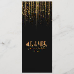 Golden Copper Star Shower Wedding Program Programme