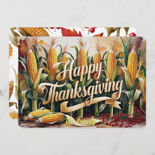 Golden Corn & Thanksgiving Cheer Holiday Card