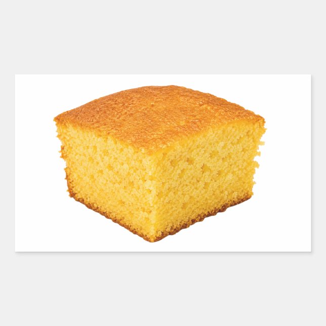 Golden Cornbread Slice With Crumb Rectangular Sticker (Front)