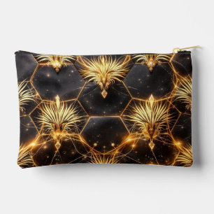 Golden Cosmic Geometry Accessory Pouch