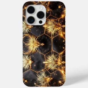 Golden Cosmic Geometry iPhone 15 Pro Max Case