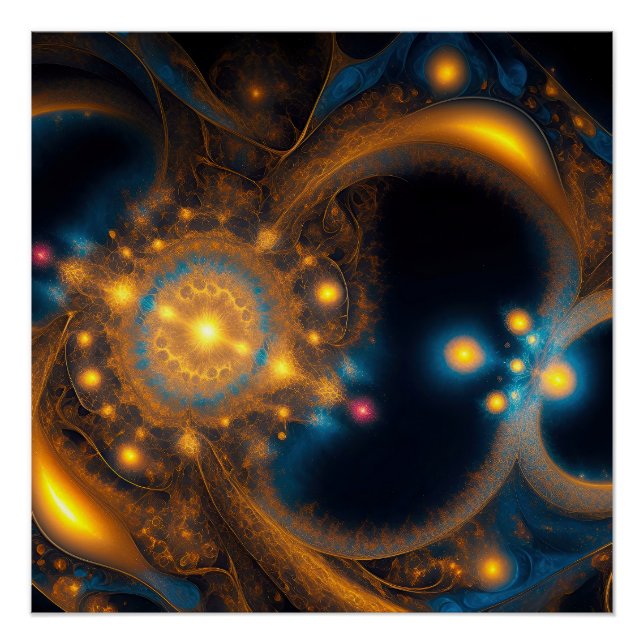 Golden Cosmic Spiral Poster (Front)