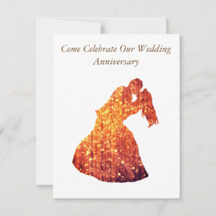 Golden Couple, Elegant anniversray invitation