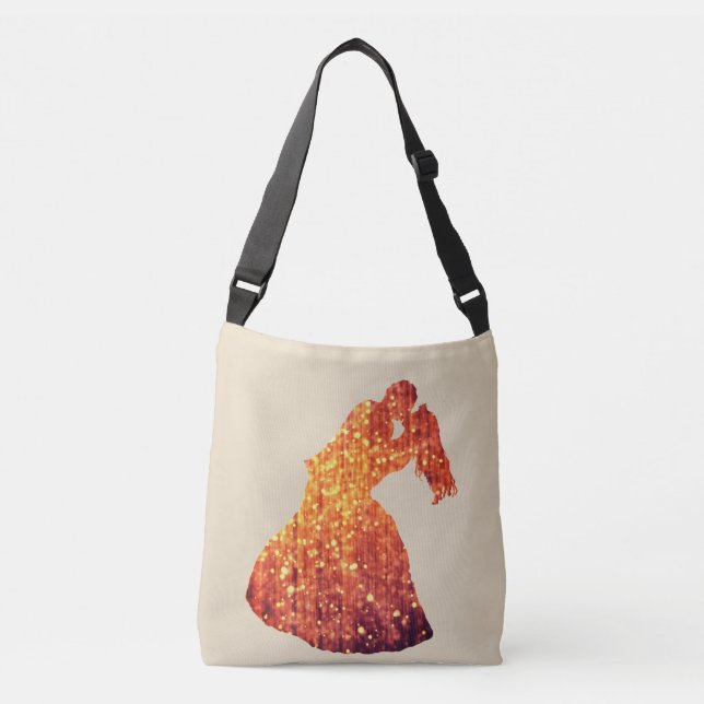 Golden Couple, Kiss, Romance  Cross Body Bag (Front)