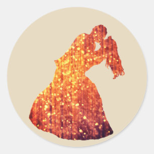 Golden Couple, Kiss, Romance  Sticker