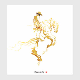 Golden Cowboy on Rearing Horse