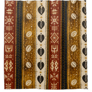 Golden Cowrie Shower Curtain Luxury African
