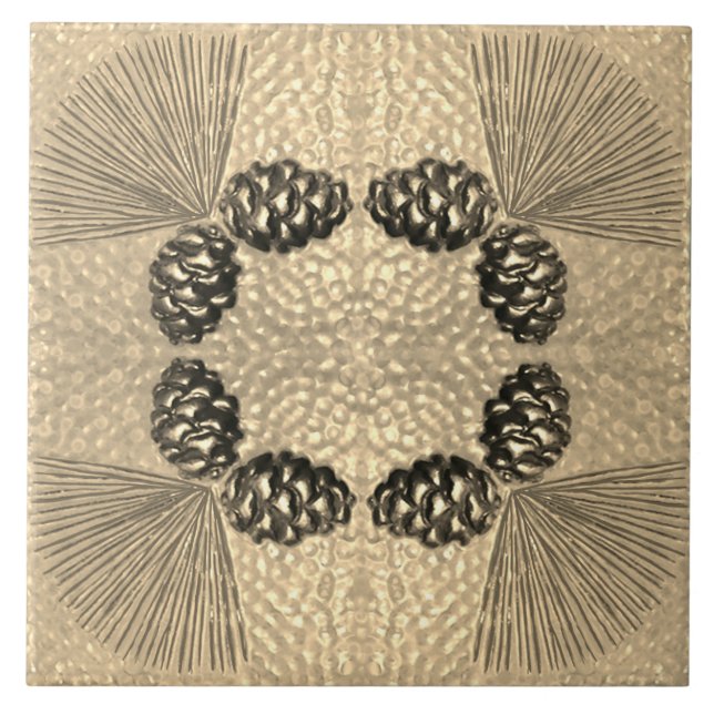 Golden Craftsman Ponderosa Pinecone Tile (Front)