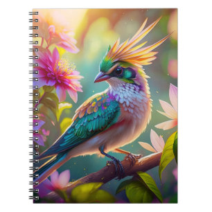 Golden Crested Green Headed Finch Fantasy Bird Notebook