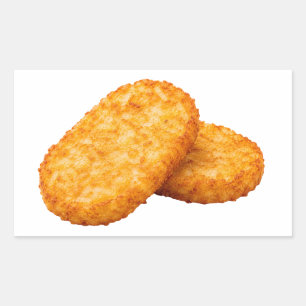 Golden Crispy Hash Browns Delight Rectangular Sticker
