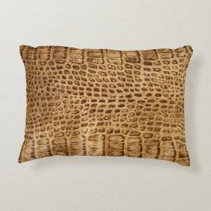 Golden Crocodile Accent Pillow