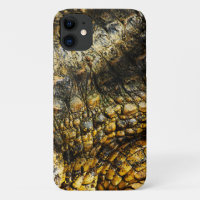 Golden Crocodile Skin Texture Close Up