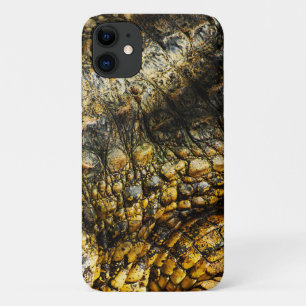 Golden Crocodile Skin Texture Close Up iPhone 11 Case