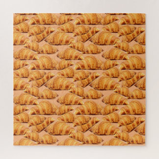 Golden croissant, bakery seamless pattern. jigsaw puzzle