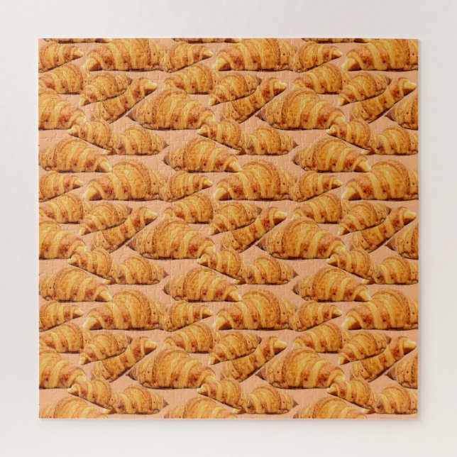 Golden croissant, bakery seamless pattern. jigsaw puzzle (Vertical)