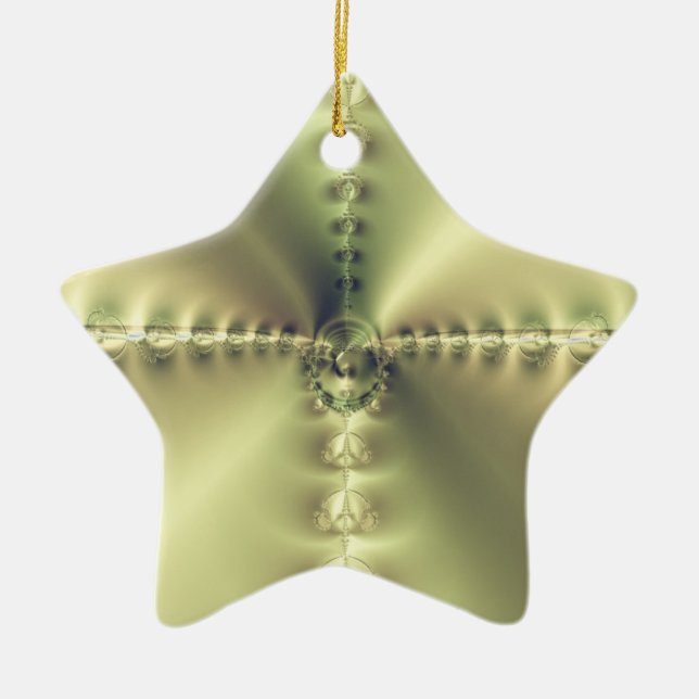 Golden Cross Ceramic Tree Decoration (Front)
