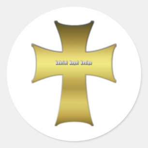 Golden Cross Classic Round Sticker
