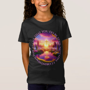 Golden Cross in a Heavenly Tropical Garden T-Shirt